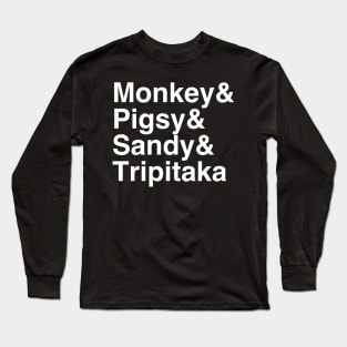 Monkey Magic Helvetica Text (White Print) Long Sleeve T-Shirt